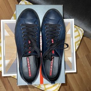Prada Leather Sneakers Size 10.5 Blue